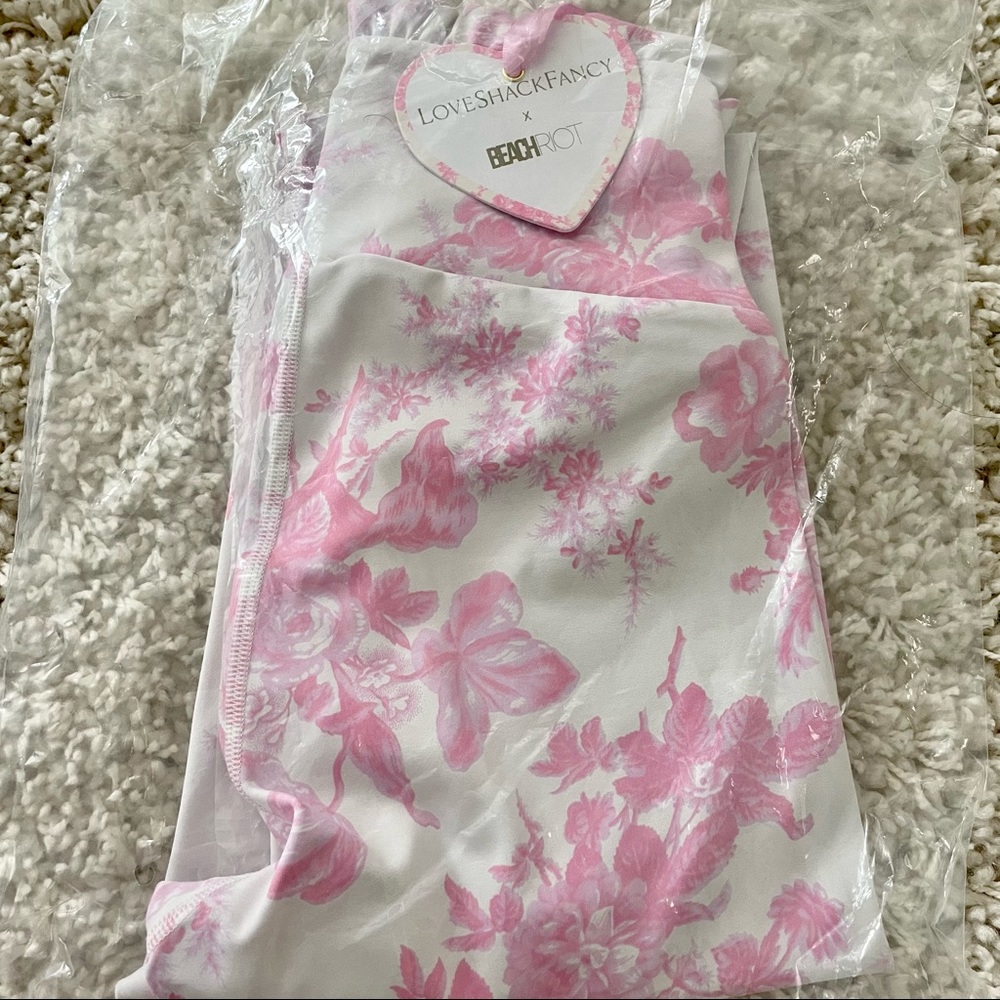 LoveShackFancy Pink and White Floral Leggings - Picture 7 of 9